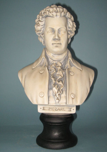 Statues of Composers - Mozart Bust Statue On Black Base